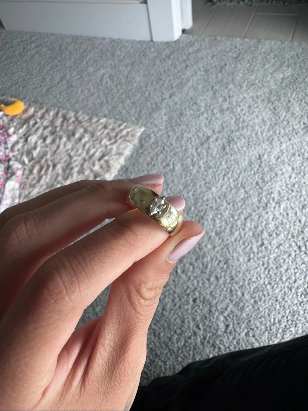 14k solid gold natural diamond ring
